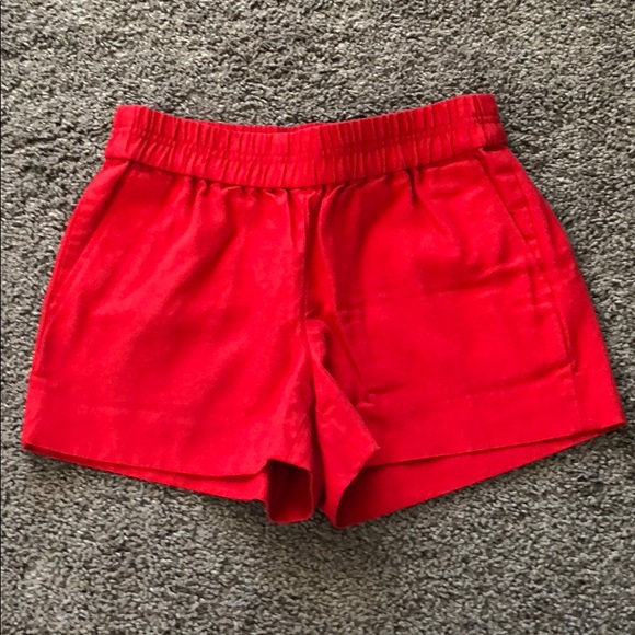 j crew red shorts